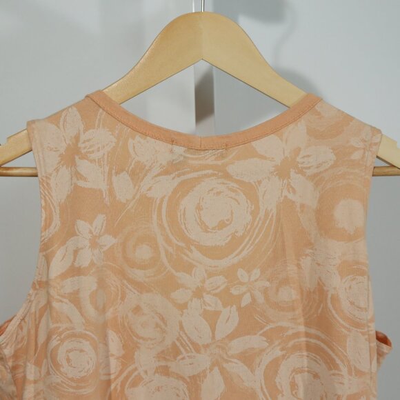 Fresh Produce Sleeveless Ruffle Hem Tank Dress Peach Floral Size Medium USA - Picture 6 of 7